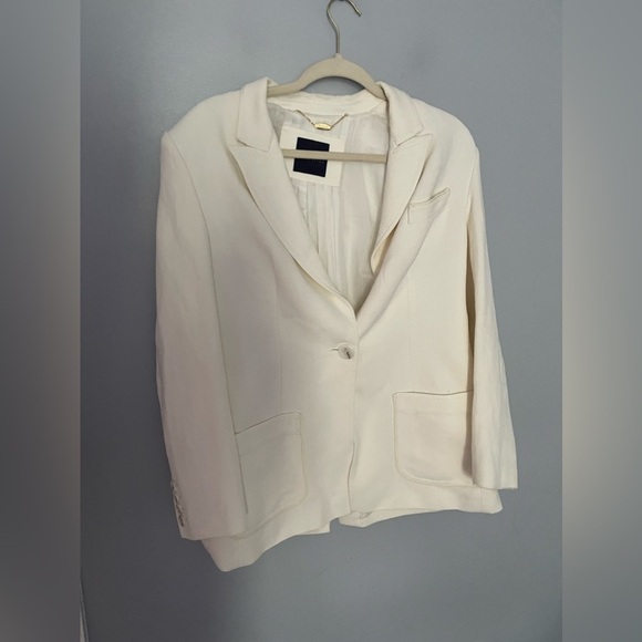 Magaschoni collection ivory overstitched blazer XL - Picture 2 of 15